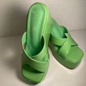 Daisy Street Wedge Crossover Mules